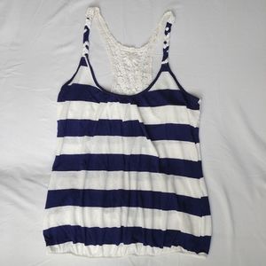 Julie's Closet Blue & White Striped Tank Juniors M